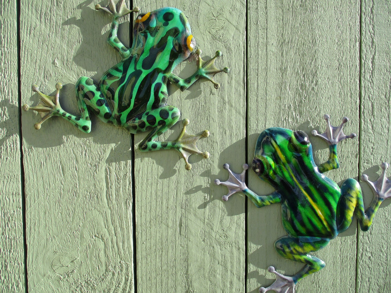 Garden Wall Art Frogs Pair Garden Wall Ornaments Etsy