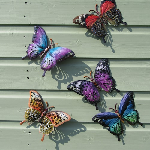 Garden Butterfly Wall Art SET OF SIX Garden Butterfly Etsy