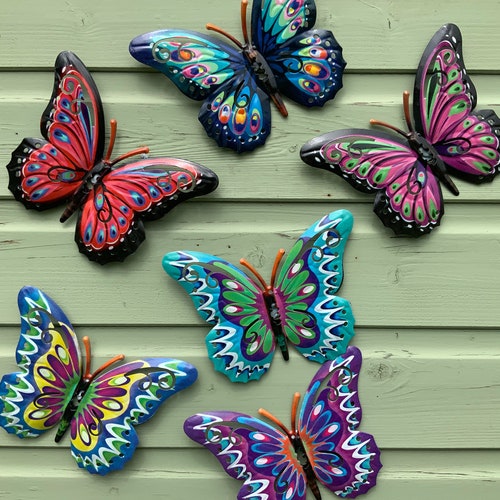 Garden Butterfly Wall Art SET OF SIX Garden Butterfly Etsy