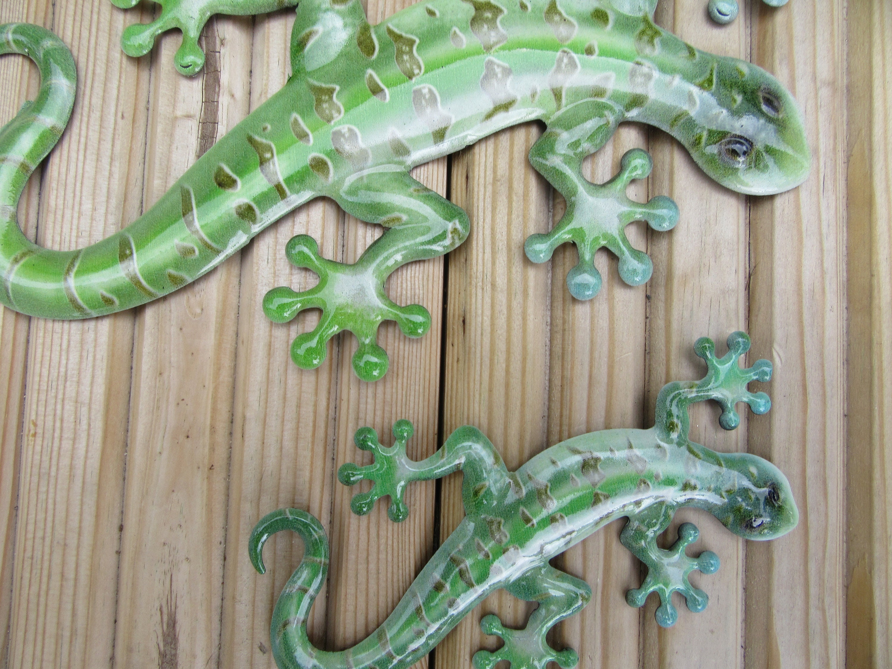 Garden Wall Art Garden Gecko Ornaments Pair Gecko Wall Art | Etsy