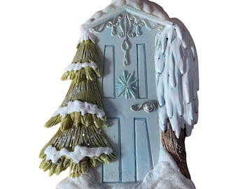 Fairy Garden Christmas Door  - Fairy Miniature Door