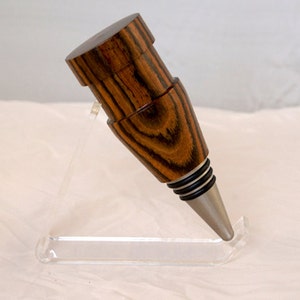 Handcrafted wood Wine Bottle Carafe Stopper BocoteStainless Steel