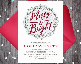 christmas party ticket invitation printable holiday party etsy