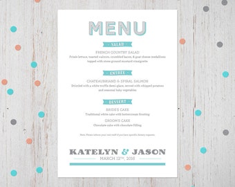 Wedding Menu Printable Rustic Menu Card Reception Buffet Etsy