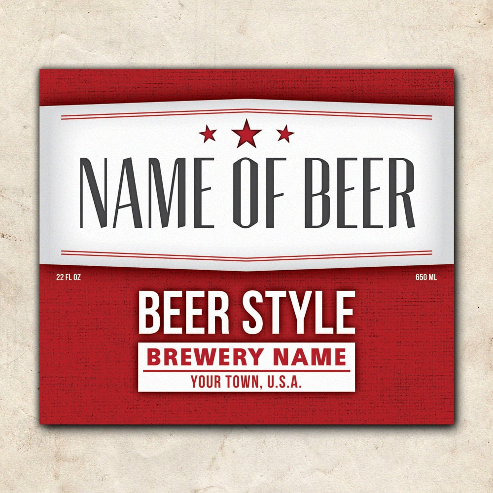 Printable Beer Bottle Labels Home Brew Label Custom Bottle Etsy