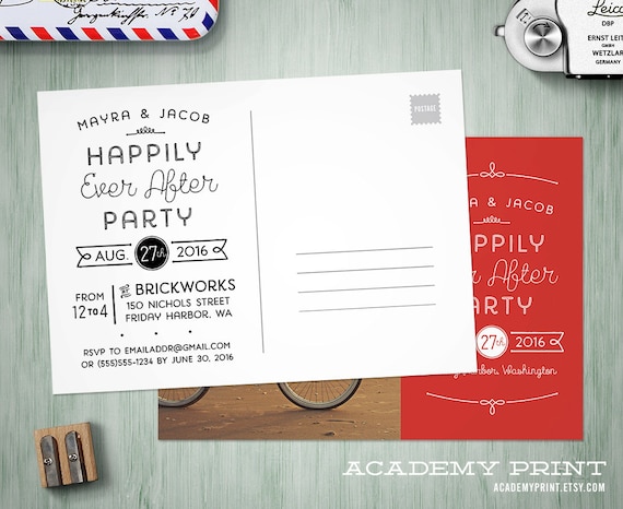Postcard wedding invitations template free | Honestweddingadvice.com