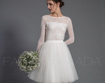 Ivory Tulle Tutu Skirt, Tea Length Party Skirt