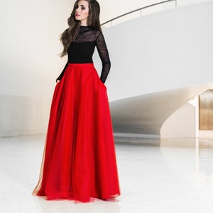 Maxi tulle skirt with pockets cheap