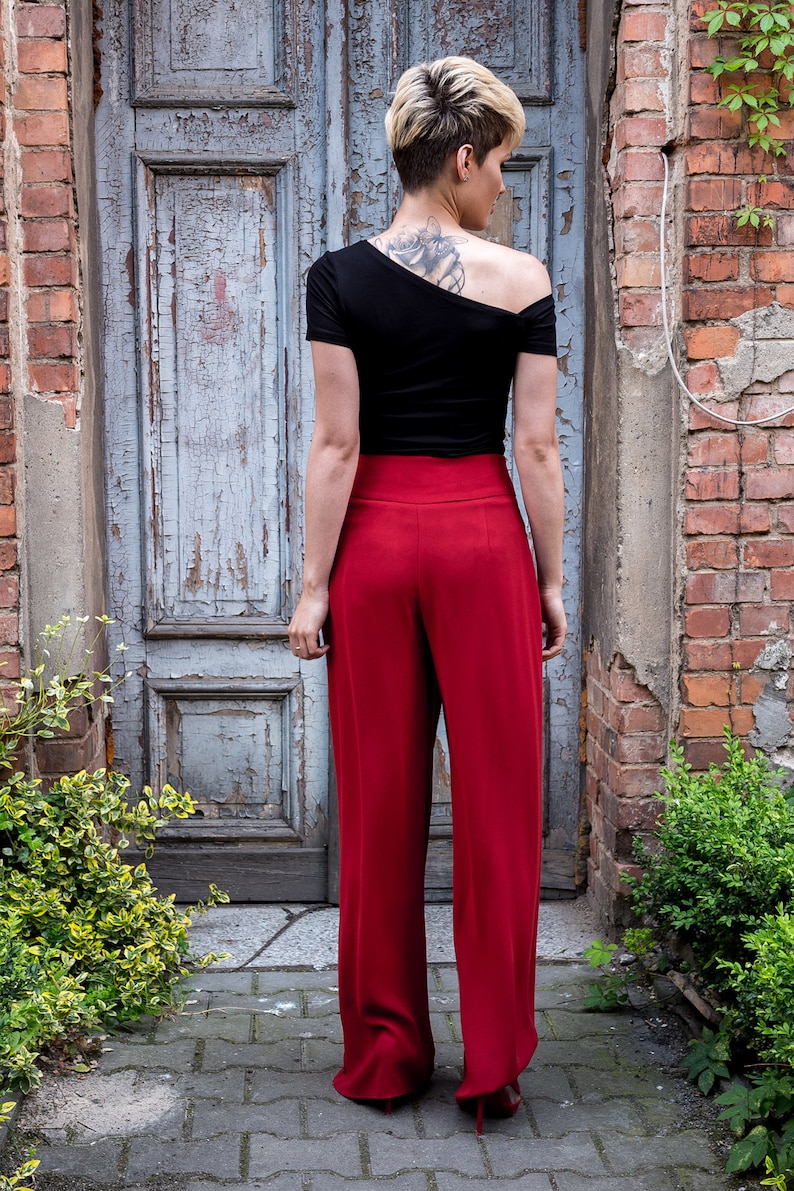 elegant trousers trousers with pockets evening pants high waisted wide leg pants High waisted pants palazzo pants
