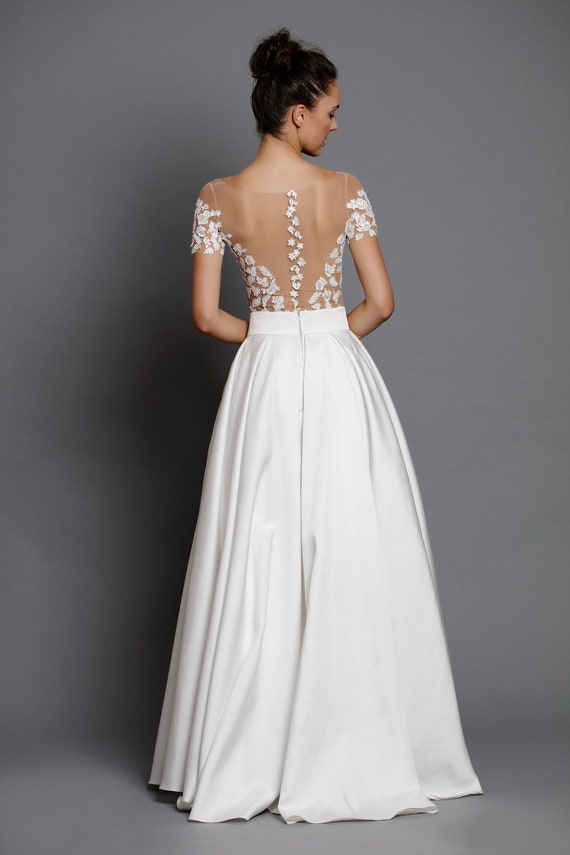 Lace Wedding Bodysuit Romantic Lace Blouse Tight Fitting Lace Top Wedding  Bodysuit Bridal Top Wedding Separates 