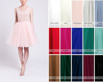 Tea-length tulle skirt - calf length tutu -  long petticoat - high quality tutu skirts - blush skirt - women's clothing - party skirt