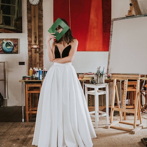 wedding skirt -maxi bridal skirt - skirt with pockets - wedding dress with pocket - wedding skirt with a train - bridal separates skirt