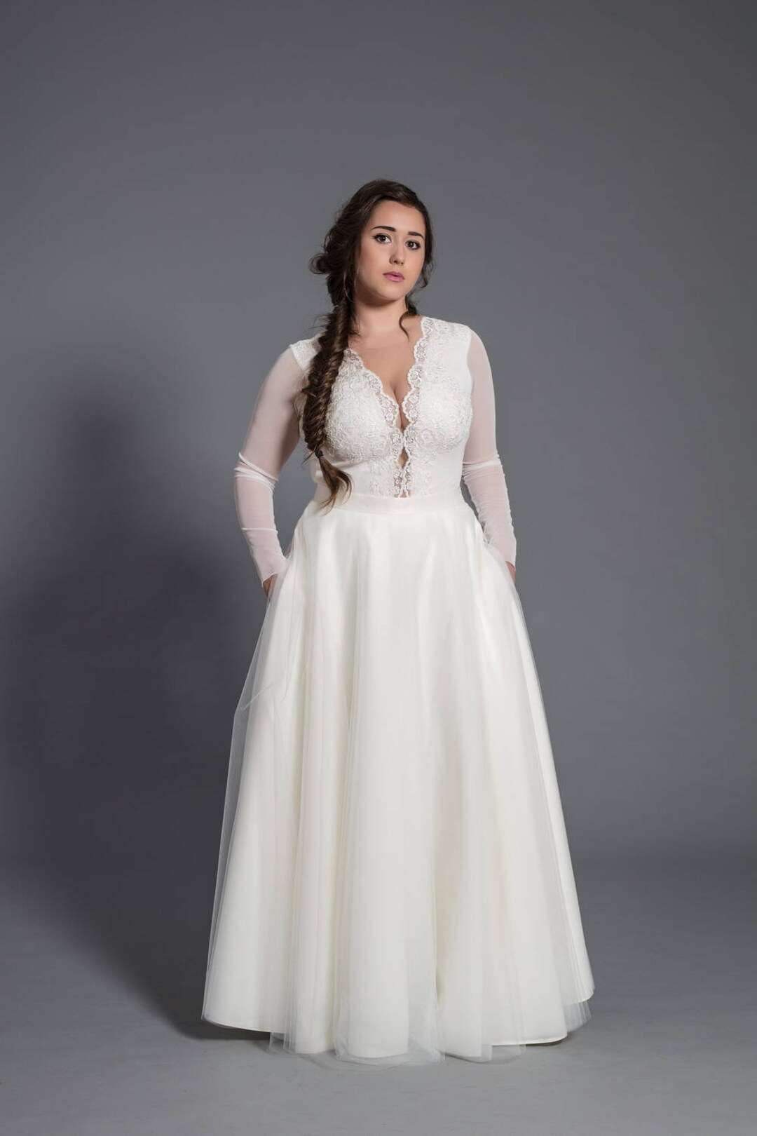 plus size tulle maxi dress