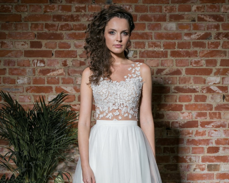 tight fitting lace top wedding separates Lace wedding bodysuit romantic lace blouse bridal top wedding bodysuit