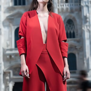 Red blazer, red woman suit blazer, elegant jacket , business jacket, red prom suit, designer blazer