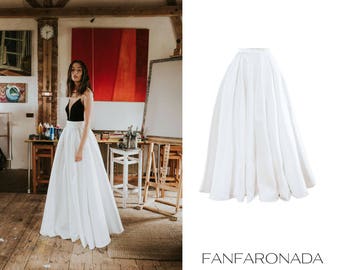 wedding skirt -maxi bridal skirt - skirt with pockets - wedding dress with pocket - wedding skirt with a train - bridal separates skirt