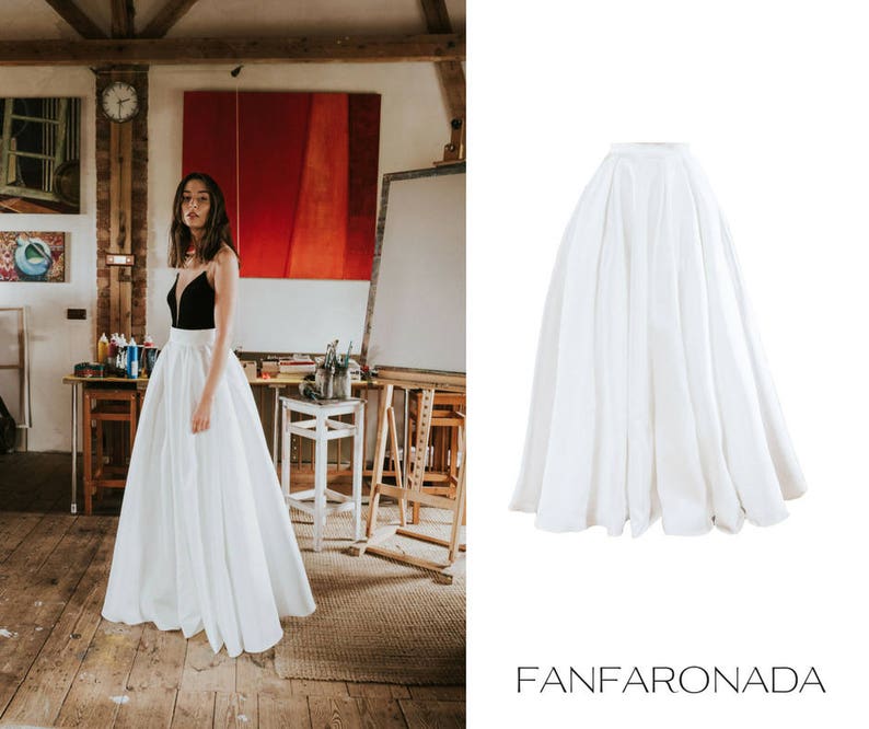 wedding skirt maxi bridal skirt skirt with pockets wedding dress with pocket wedding skirt with a train bridal separates skirt image 1