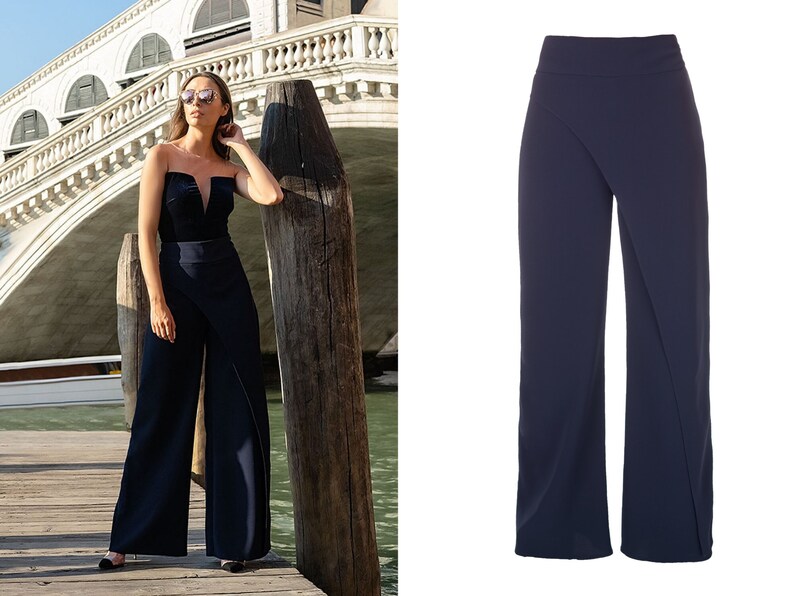 elegant trousers trousers with pockets evening pants high waisted wide leg pants High waisted pants palazzo pants