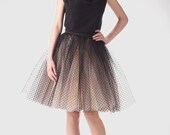 Champagne tutu skirt, Skirt with black dots, Handmade tutu skirt, High quality skirt, petticoat