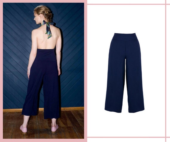 blue baggy trousers