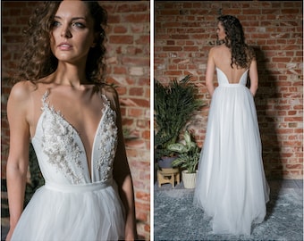 lace bodysuit - deep scoop - tight fitting velvet top - lace wedding bodysuit - bridal top - wedding separates - wedding two piece dress