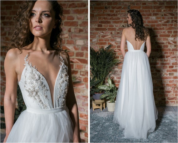 Lace Bodysuit Deep Scoop Tight Fitting Velvet Top Lace Wedding