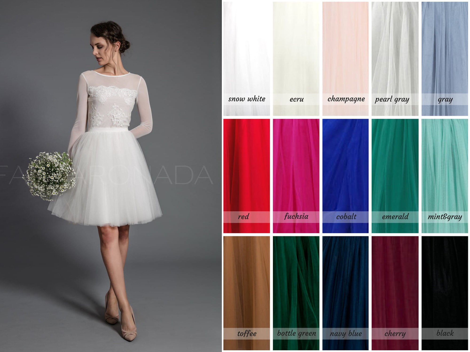 Ivory Tulle Tutu Skirt, Tea Length Party Skirt - Etsy