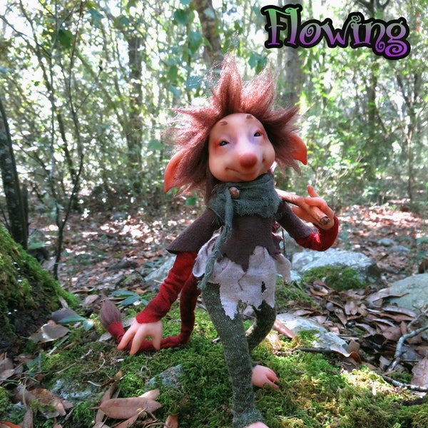 Forest Creatures - Travellers . Flöwing . Art Doll. (Poseable)