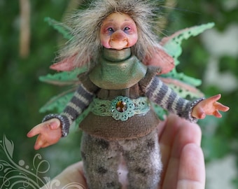Miniature Doll. Wesley, Handmade Dollhouse Fantasy.