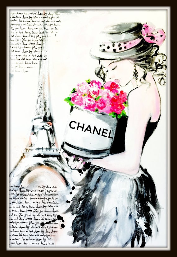 Chanel Illustration by Lana Moes Coco Chanel Wall Art Paris Etsy