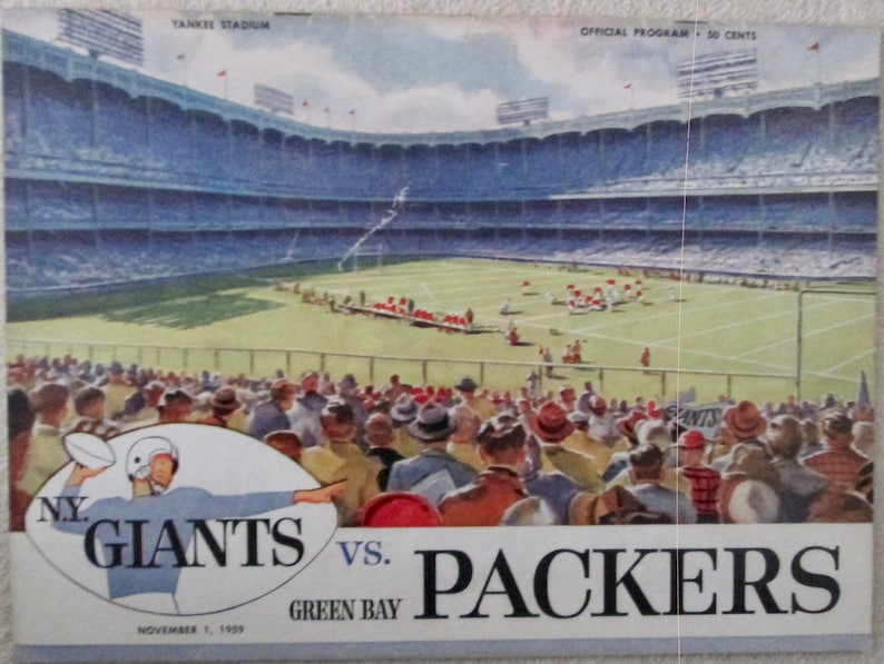 Official 1959 New York Giants 3 different football programs excellent condition