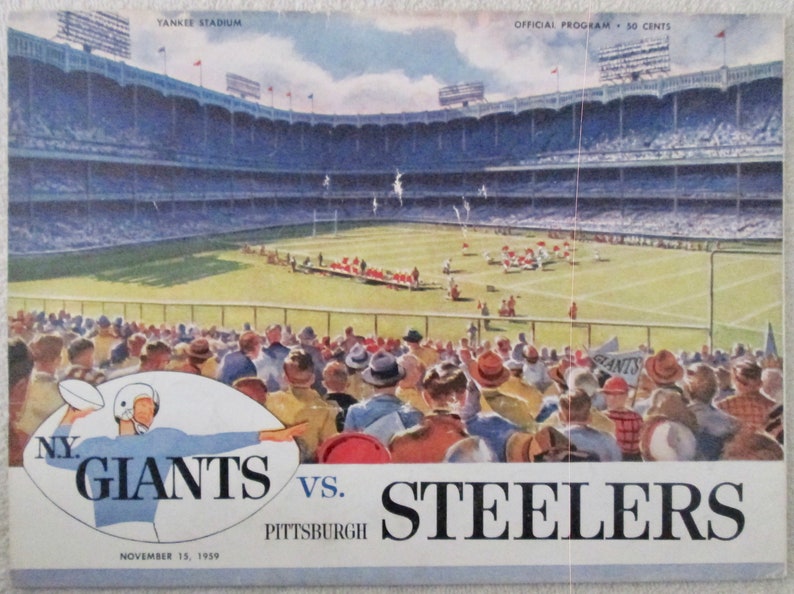 Official 1959 New York Giants 3 different football programs excellent condition
