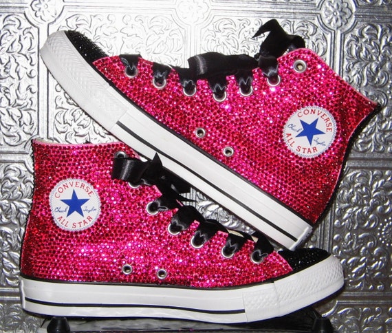 red bedazzled converse