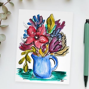Mix and Match Postcard Pack of 3 or 6 postcards, watercolour floral prints, postcard set, mini wall art, art postcard set, notecards pack