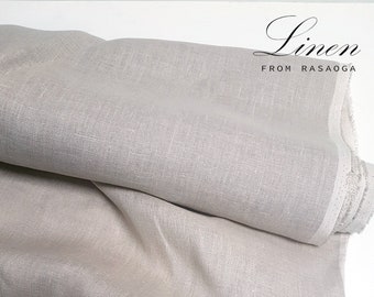 Linen fabric by the yard.  Softened Upholstery Natural linen half yard, meter. Natural non dyed linen color.   MORE AVAILABLE