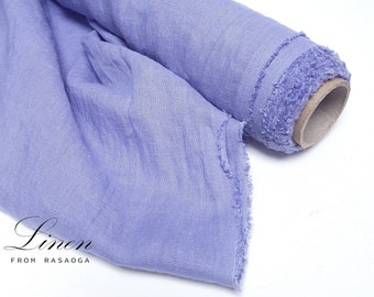 Stonewashed Lilac Linen fabric by the yard or meter. Linen fabric for bed linen, curtains and table linen /Apparel fabric /Flax linen fabric