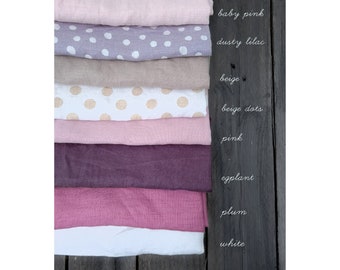 Apparel linen fabric  Washed Softened Linen Fabric Pink  Linen fabric by the yard, meter  Stone washed natural fabric