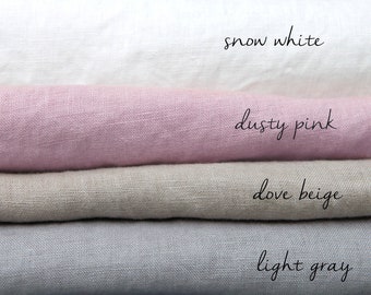 Apparel linen fabric  Washed Softened Linen Fabric Pink  Linen fabric by the yard, meter  Stone washed natural fabric