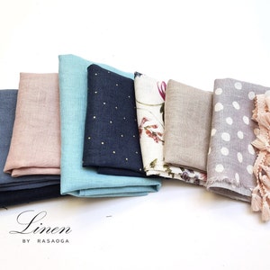 Natural linen remnants, linen scraps bundle, washed colored linen offcuts bundle, linen fabric remnants, linen for quilting, linen swatches