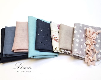 Linen fabric scraps. Linen remnants,  Linen fabric remnants  Flex scraps  bundle Quilting scraps natural fiber pieces  Sewing scraps