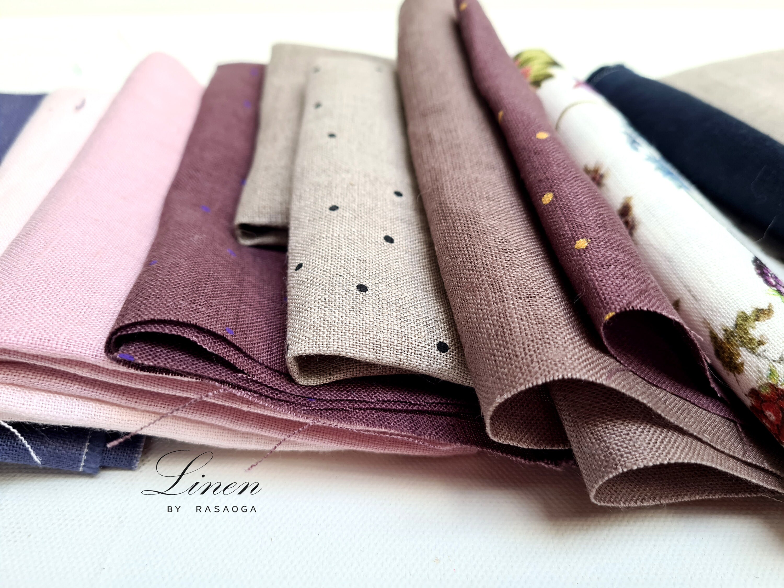 Pure Linen Fabric . Cloth Remnant. Linen Fabric Remnants Bundle/ 12