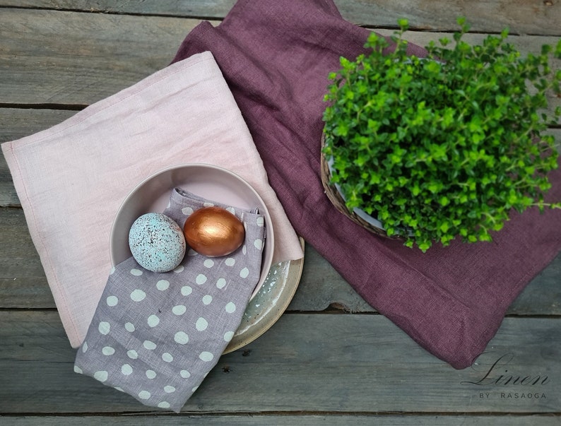 Gray linen napkins. Linen napkin. Gift. Easter Table decor. Etsy
