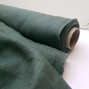 Soft Green Linen Fabric by yard, Dress and Home Textile Linen , Flax Linen Sustainable and Natural Fiber Fabric Stylish and Eco-friendly