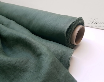 Soft Green Linen Fabric: Natural Fiber Home & Dress Textile