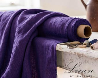 Purple Linen Fabric - Soft & Natural Apparel and Home Textile Material - By the Yard , meter - Shop Now for Sustainable Style