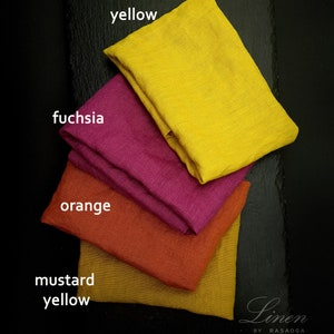 Linen towels. Fuchsia linen. Gift linen towels. Orange , Yellow, pink fuchsia, zero waste linen hand towel. Dish cloth. image 8