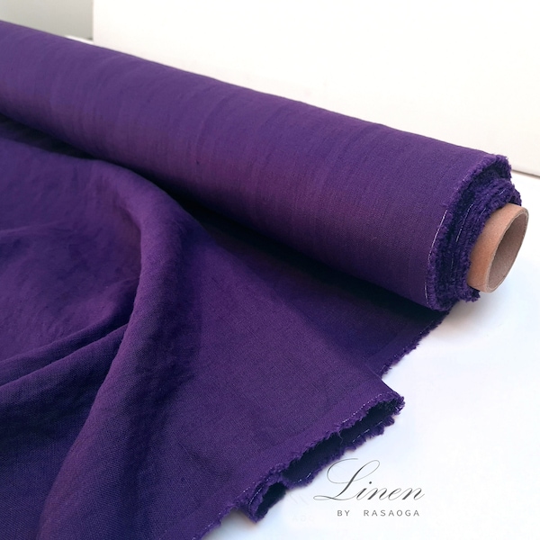 Tissu en lin violet - Tissus pour vêtements et textiles de maison doux et naturels - L' mètre - Lin - Achetez maintenant pour un style durable