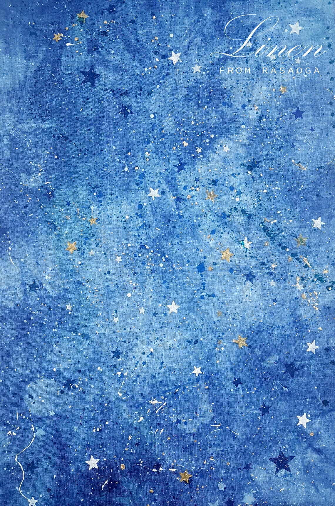 Hand dyed fabric. Tie dye fabric. Blue space linen fabric / Etsy