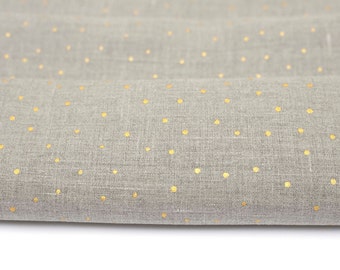 Linen fabric with gold .Natural linen fabric by meter . Pure Natural Linen fabric by the yards. MORE  are AVAILABLE