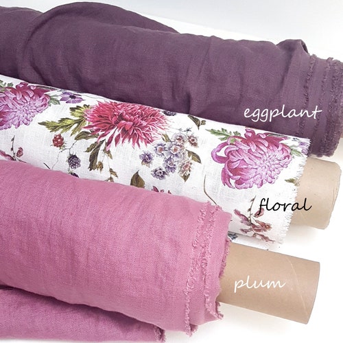 Floral Linen Fabric. Linen Fabric by the Yard / Apparel Linen Fabric / Dress  Fabric. Flax Linen Fabric. - Etsy